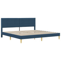 Produktbild för Sängram Blå 200 x 200 cm Polyester