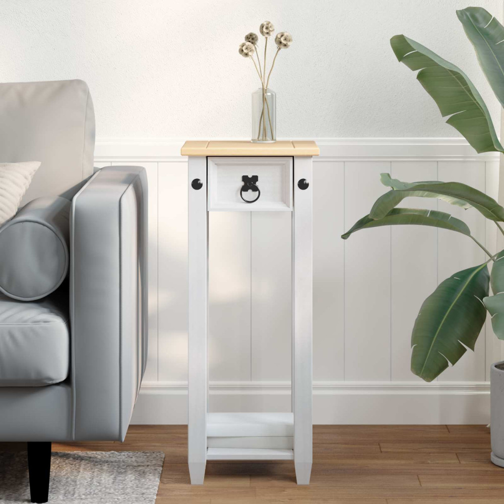 Produktbild för Växtställ Vit 30 x 30 x 73 cm Massiv furu