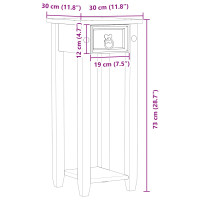 Produktbild för Växtställ Vit 30 x 30 x 73 cm Massiv furu