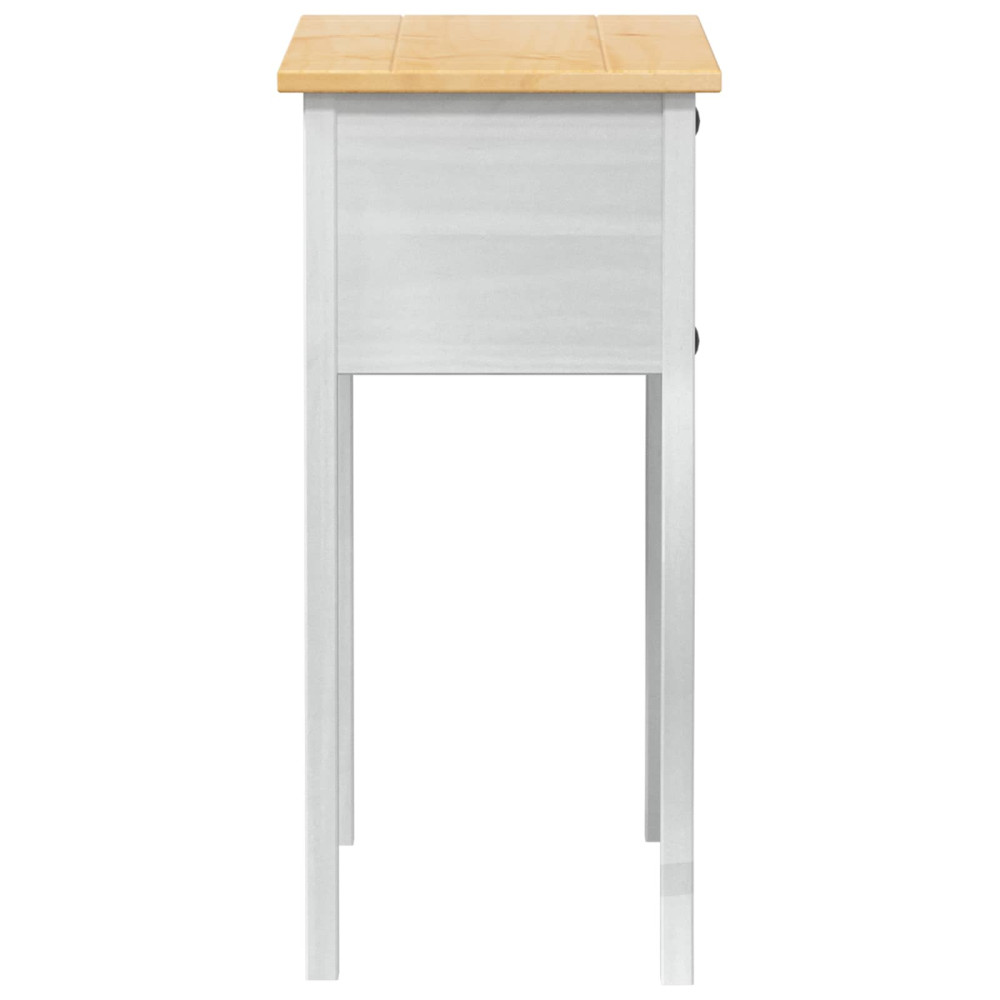 Produktbild för Konsolbord med låda med hylla Vit 73 x 35 x 73 cm Massiv furu