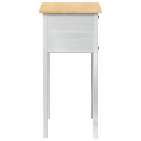Produktbild för Konsolbord med låda med hylla Vit 73 x 35 x 73 cm Massiv furu