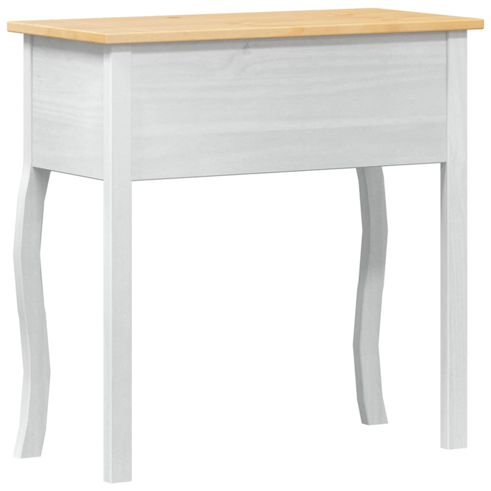 Produktbild för Konsolbord med låda med hylla Vit 73 x 35 x 73 cm Massiv furu