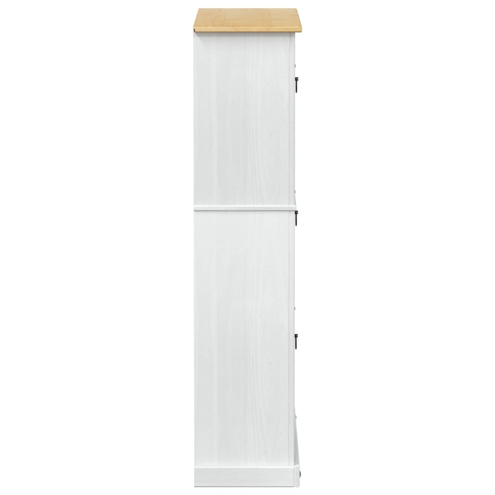 Produktbild för Skoskåp med låda Corona Vit 99 x 32 x 138 cm Massiv furu