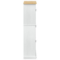 Produktbild för Skoskåp med låda Corona Vit 99 x 32 x 138 cm Massiv furu