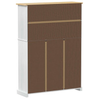 Produktbild för Skoskåp med låda Corona Vit 99 x 32 x 138 cm Massiv furu