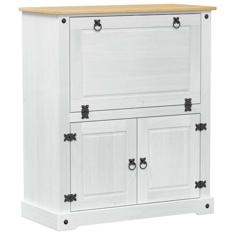 Produktbild för Vinskåp Vit 97 x 45 x 114 cm Massiv furu