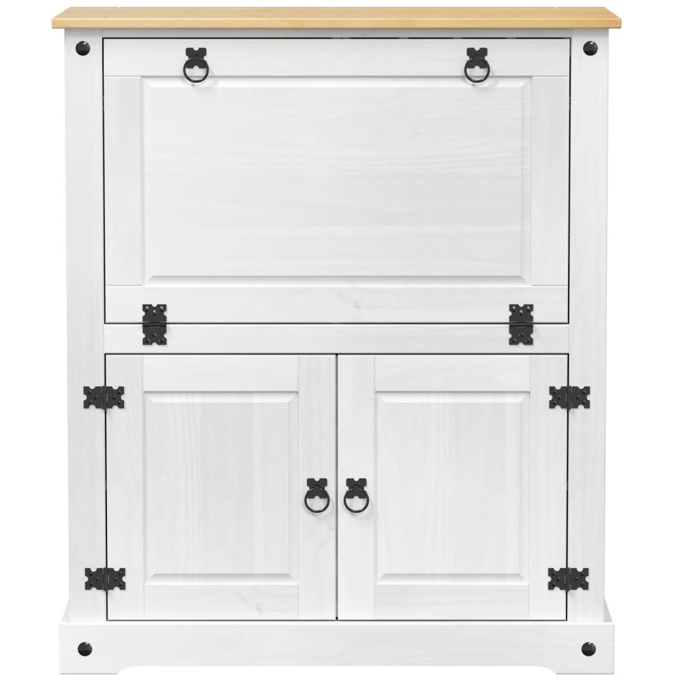 Produktbild för Vinskåp Vit 97 x 45 x 114 cm Massiv furu
