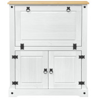 Produktbild för Vinskåp Vit 97 x 45 x 114 cm Massiv furu