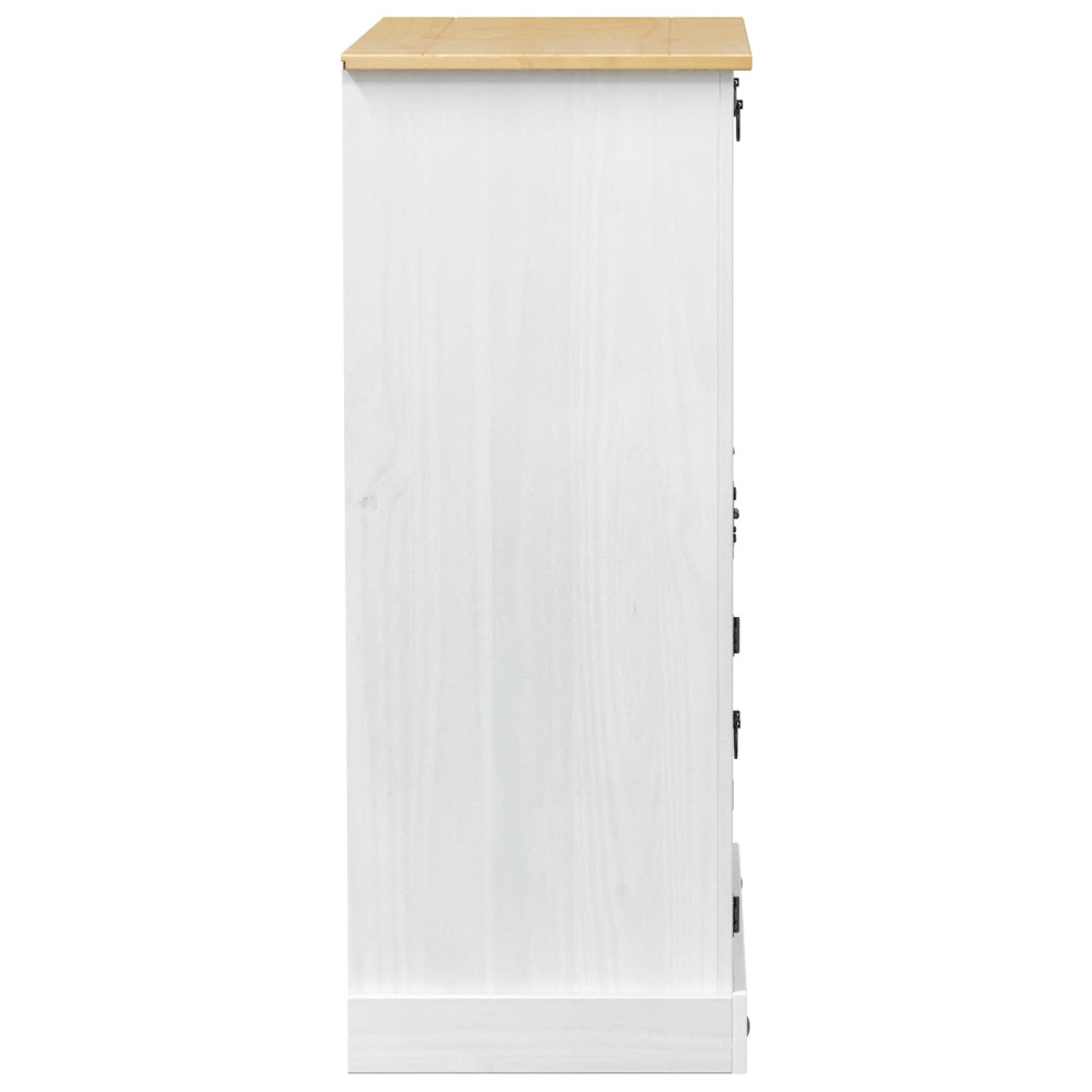 Produktbild för Vinskåp Vit 97 x 45 x 114 cm Massiv furu