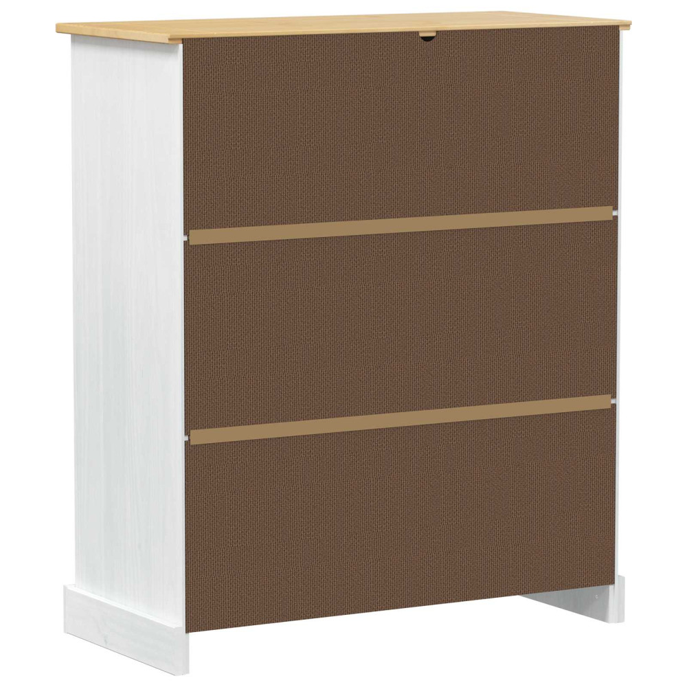 Produktbild för Vinskåp Vit 97 x 45 x 114 cm Massiv furu
