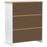 Produktbild för Vinskåp Vit 97 x 45 x 114 cm Massiv furu
