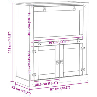 Produktbild för Vinskåp Vit 97 x 45 x 114 cm Massiv furu