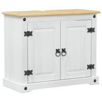Produktbild för Diskbänksskåp med hylla Vit 73 x 33 x 60 cm Massiv furu