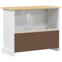 Produktbild för Diskbänksskåp med hylla Vit 73 x 33 x 60 cm Massiv furu