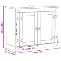 Produktbild för Diskbänksskåp med hylla Vit 73 x 33 x 60 cm Massiv furu