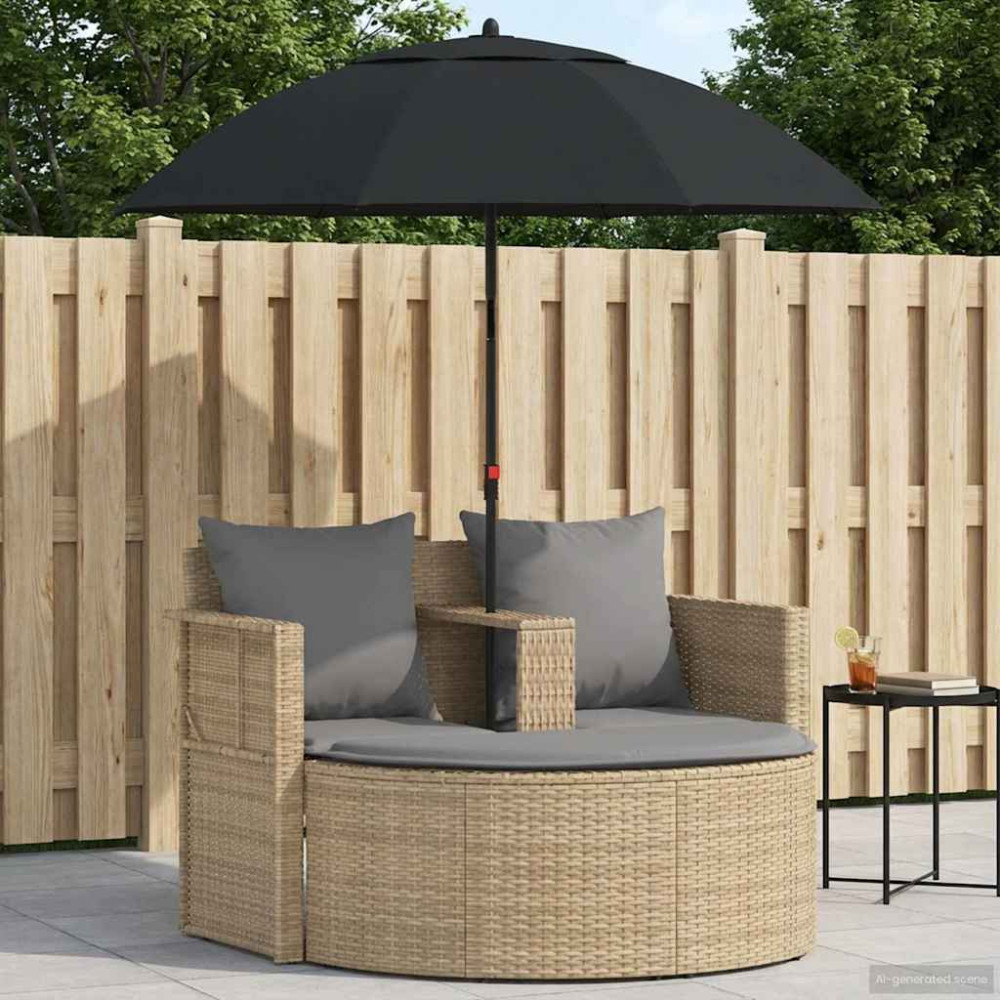 Produktbild för Trädgårdsoffa med kudde 8 pcs Beige och Ljusgrå konstrotting