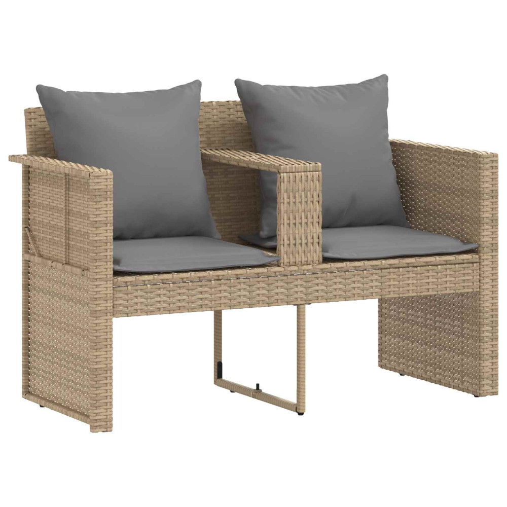 Produktbild för Trädgårdsoffa med kudde 8 pcs Beige och Ljusgrå konstrotting