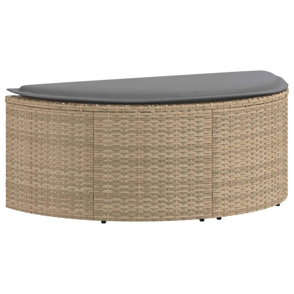 Produktbild för Trädgårdsoffa med kudde 8 pcs Beige och Ljusgrå konstrotting