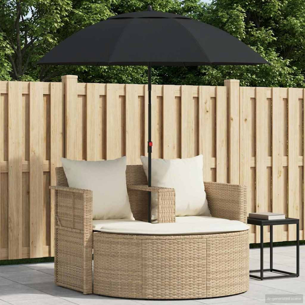 Produktbild för Trädgårdsoffa med kudde 8 pcs Beige och krämvit konstrotting