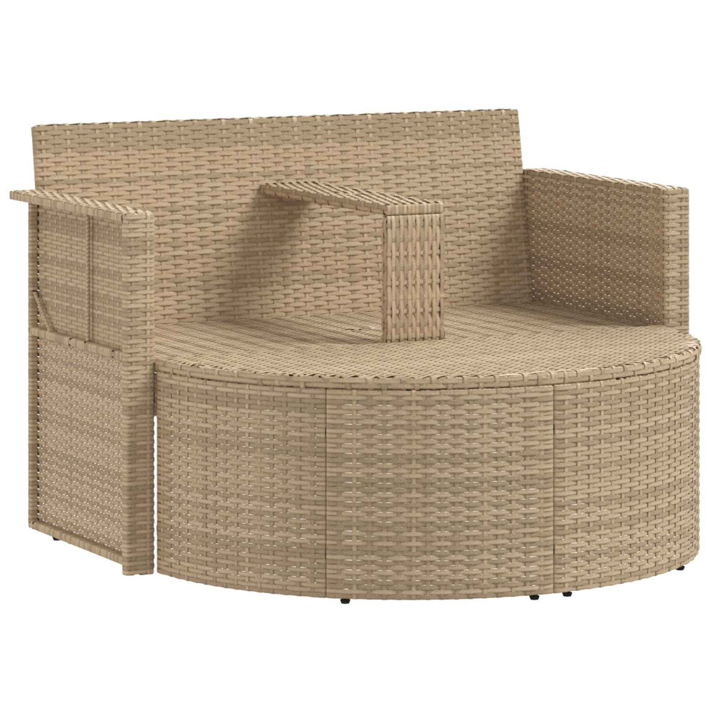 Produktbild för Trädgårdsoffa med kudde 8 pcs Beige och krämvit konstrotting