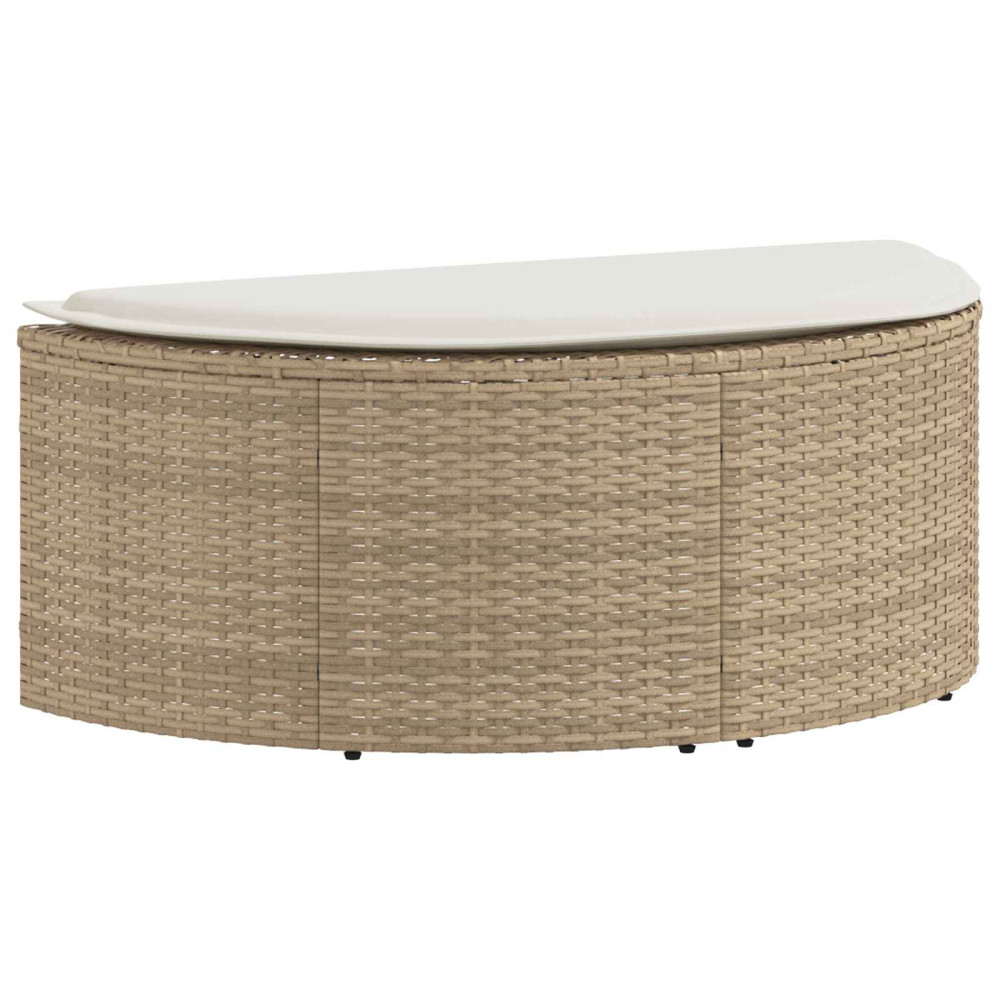 Produktbild för Trädgårdsoffa med kudde 8 pcs Beige och krämvit konstrotting