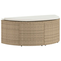 Produktbild för Trädgårdsoffa med kudde 8 pcs Beige och krämvit konstrotting