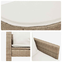Produktbild för Trädgårdsoffa med kudde 8 pcs Beige och krämvit konstrotting