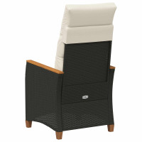 Produktbild för Fällbar trädgårdstol Svart och kräm 64 x 57,5 x 112 cm