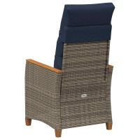 Produktbild för Fällbar trädgårdstol Grå och Marinblå 64 x 57,5 x 112 cm