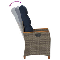 Produktbild för Fällbar trädgårdstol Grå och Marinblå 64 x 57,5 x 112 cm