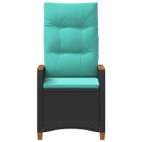 Produktbild för Fällbar trädgårdstol Svart och turkos 64 x 57,5 x 112 cm