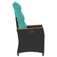 Produktbild för Fällbar trädgårdstol Svart och turkos 64 x 57,5 x 112 cm