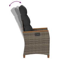 Produktbild för Fällbar trädgårdstol Grå och mörkgrå 64 x 57,5 x 112 cm