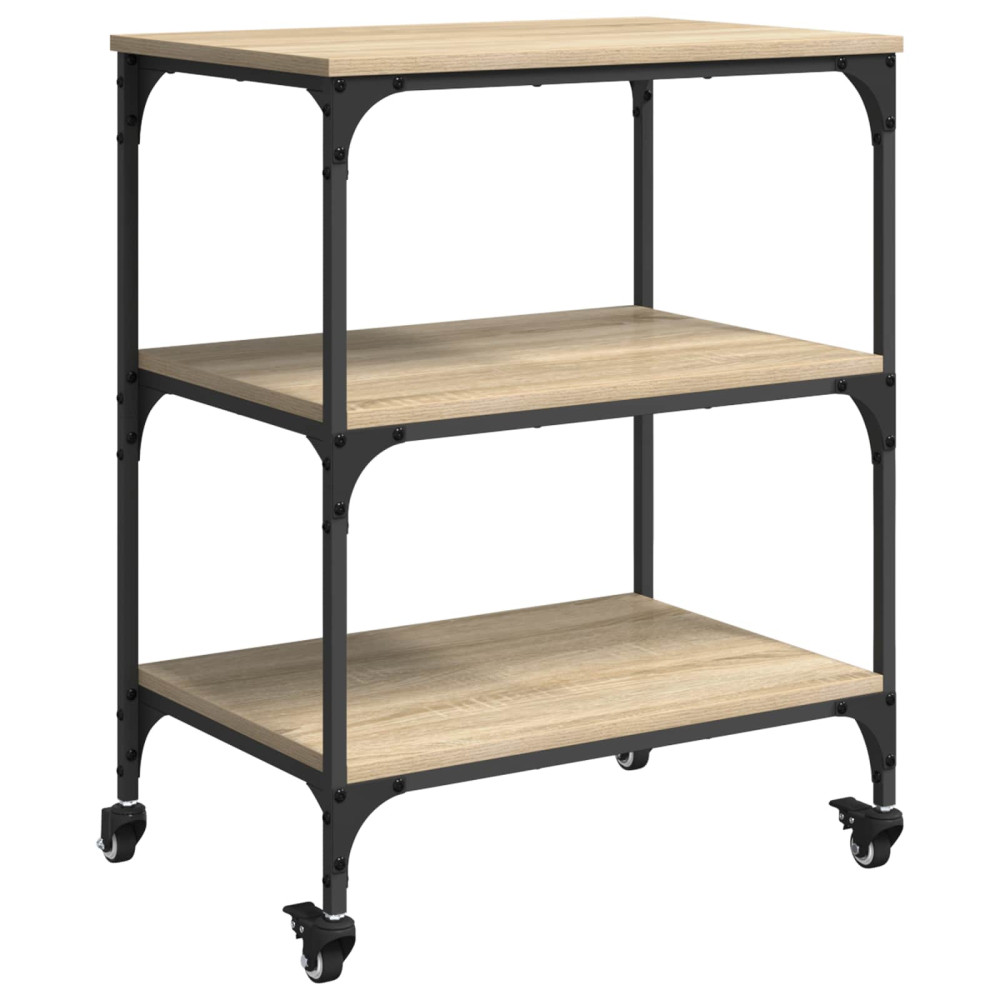 Produktbild för Köksvagn Sonoma-ek 60 x 41 x 76 cm Konstruerat trä