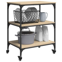 Produktbild för Köksvagn Sonoma-ek 60 x 41 x 76 cm Konstruerat trä
