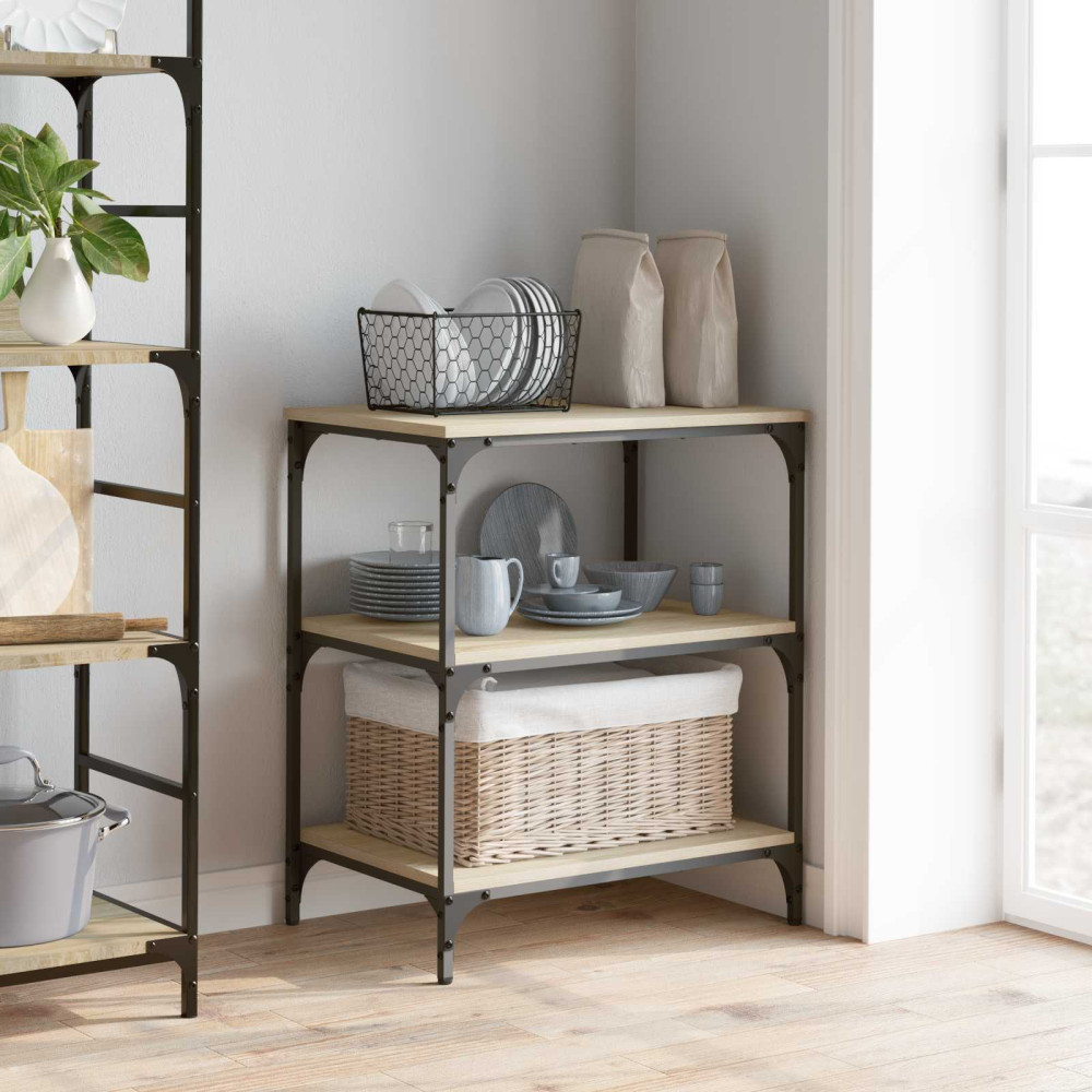 Produktbild för Köksvagn Sonoma-ek 60 x 41 x 76 cm Konstruerat trä