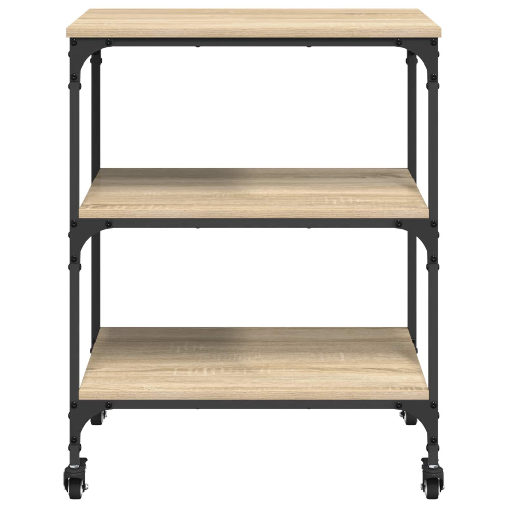 Produktbild för Köksvagn Sonoma-ek 60 x 41 x 76 cm Konstruerat trä