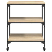 Produktbild för Köksvagn Sonoma-ek 60 x 41 x 76 cm Konstruerat trä