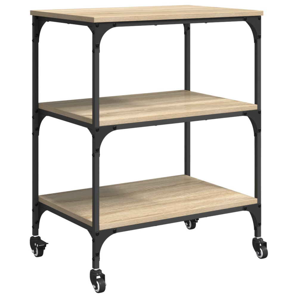 Produktbild för Köksvagn Sonoma-ek 60 x 41 x 76 cm Konstruerat trä