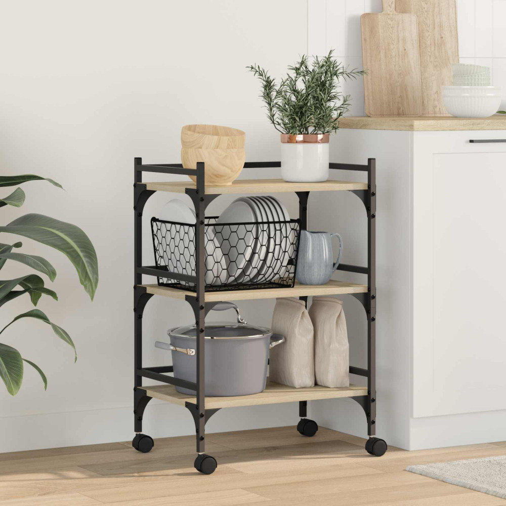 Produktbild för Köksvagn Sonoma-ek 50 x 35 x 75,5 cm Konstruerat trä
