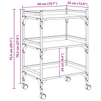 Produktbild för Köksvagn Sonoma-ek 50 x 35 x 75,5 cm Konstruerat trä