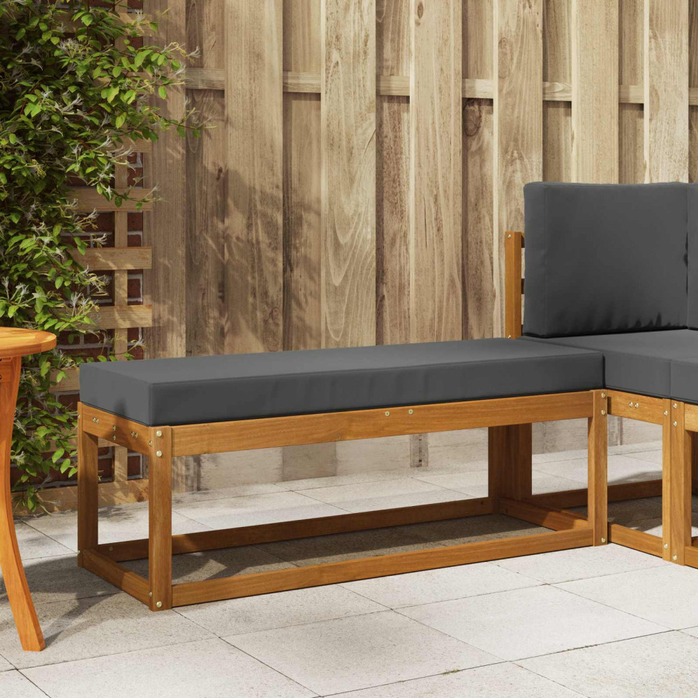 Produktbild för Utomhus Stolbänk Naturlig och Antracit 115 x 43 x 45 cm