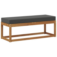 Produktbild för Utomhus Stolbänk Naturlig och Antracit 115 x 43 x 45 cm