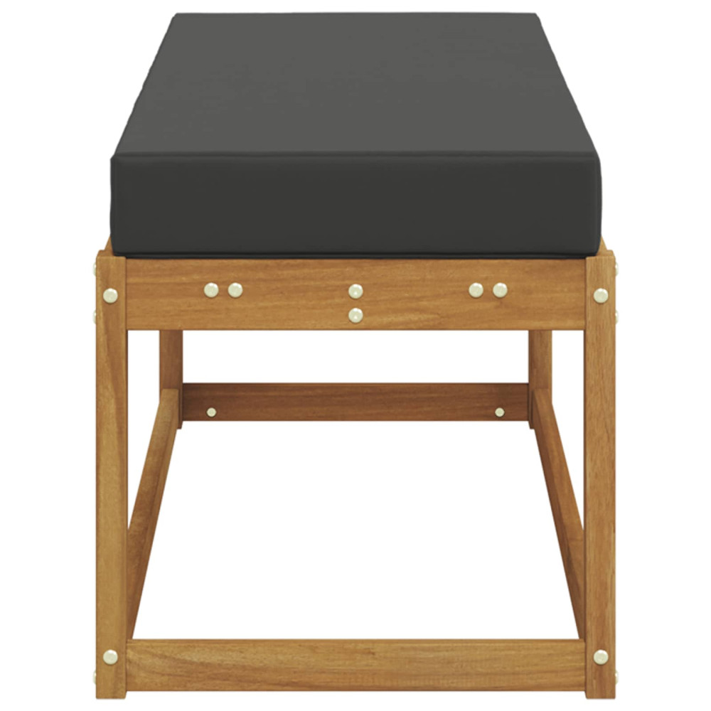 Produktbild för Utomhus Stolbänk Naturlig och Antracit 115 x 43 x 45 cm