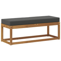 Produktbild för Utomhus Stolbänk Naturlig och Antracit 115 x 43 x 45 cm