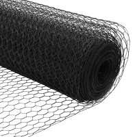 Produktbild för Sexkantigt staket med stolpe 10 x 1,5 m PVC-belagda stål Grå