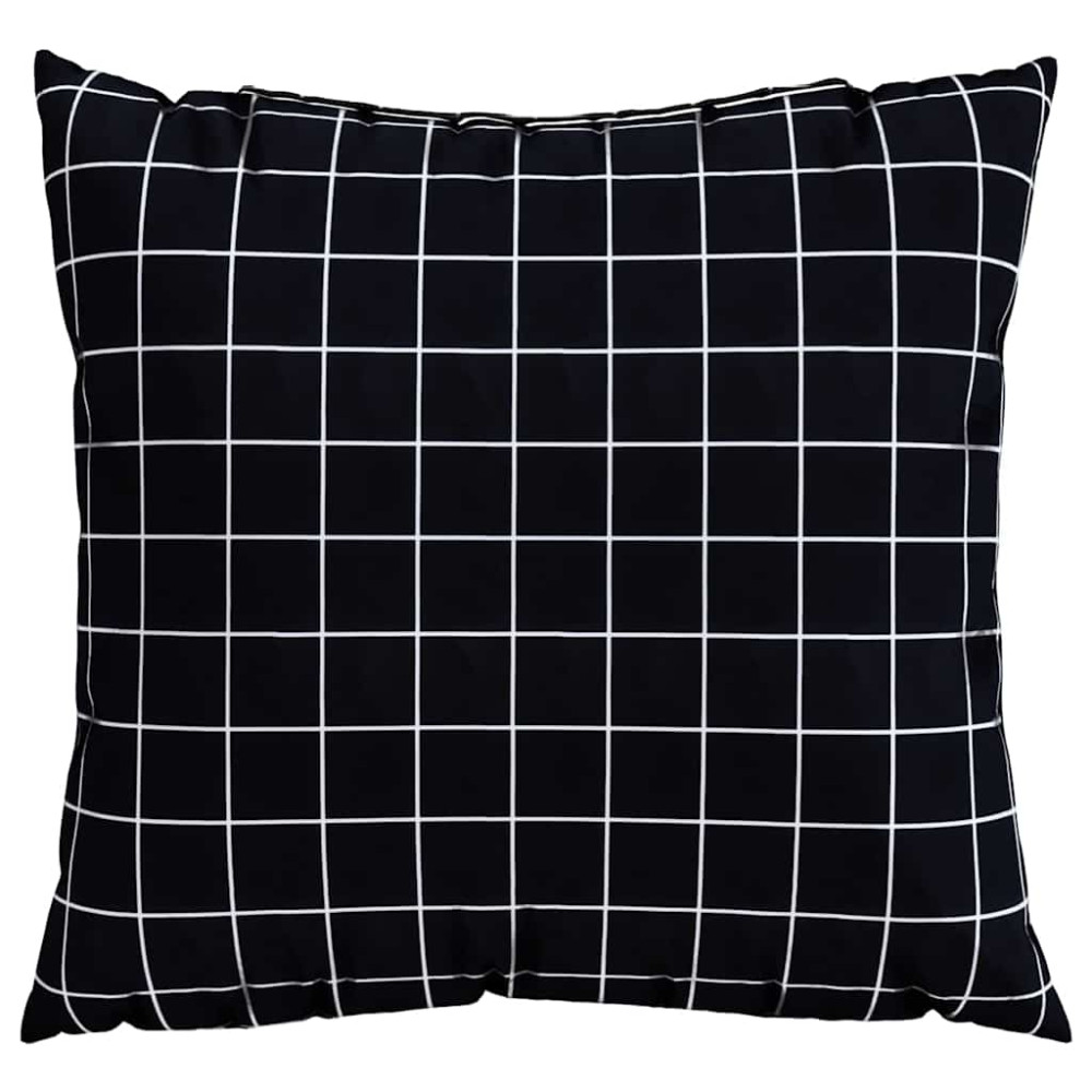 Produktbild för Spridda Kuddar 4 pcs Svart Rutigt 40 x 40 cm Polyester Tyg