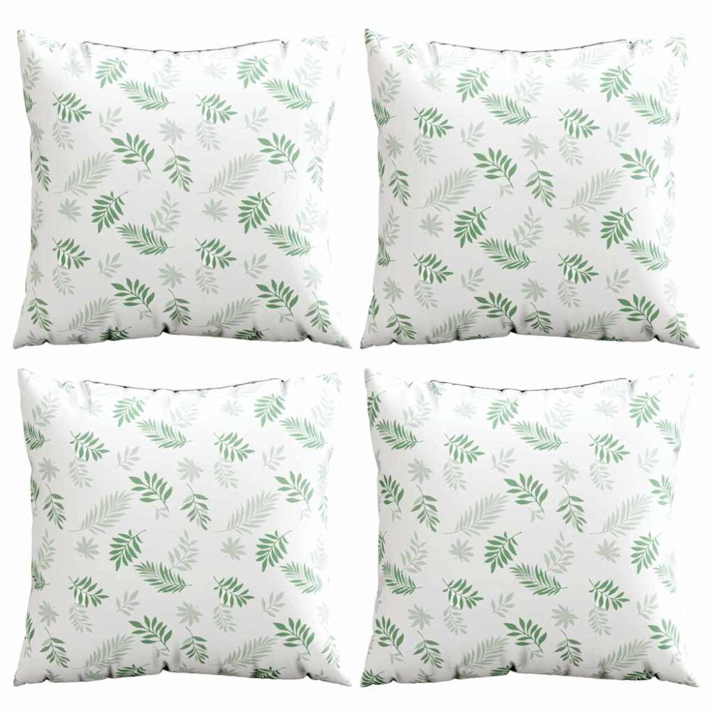 Produktbild för Spridda Kuddar Löv 4 pcs Bladmönster 40 x 40 cm Polyester Tyg