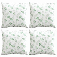 Produktbild för Spridda Kuddar Löv 4 pcs Bladmönster 40 x 40 cm Polyester Tyg