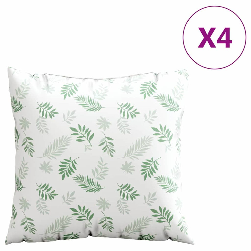 Produktbild för Spridda Kuddar Löv 4 pcs Bladmönster 40 x 40 cm Polyester Tyg